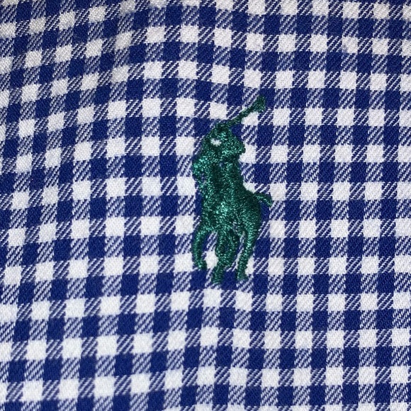 POLO by Ralph Lauren blue check dress shirt BOYS SIZE 18 20 18/20 - Picture 6 of 12